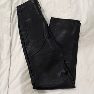 Aritzia Wilfred Black Leather Pants